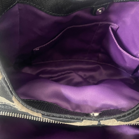 Coach Black and Tan Geometric Shoulder Bag - Picture 5 of 5